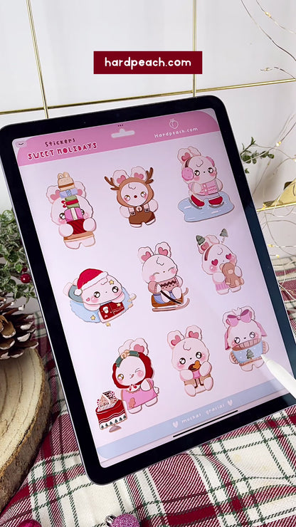 DIARIO NAVIDEÑO DIGITAL: Colección Sweet Holidays con Conejita Nube con stickers incluidos
