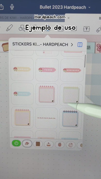 KIT DE STICKERS DIGITALES DE KIWI: Colección adorable para personalizar tus apuntes y agendas digitales