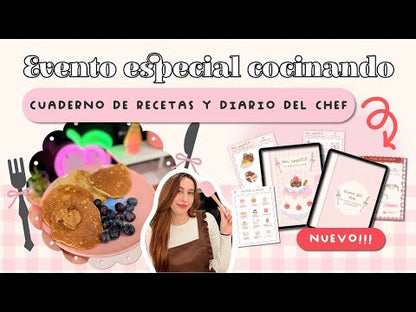 CUADERNO DE RECETAS DIGITAL Bon Appétit con diario del Chef, planificador de menú semanal, guía gastronómica y stickers digitales