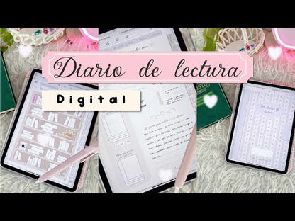 DIARIO DE LECTURA DIGITAL | Reading Journal completo con stickers incluidos: diario digital para seguimiento de lecturas