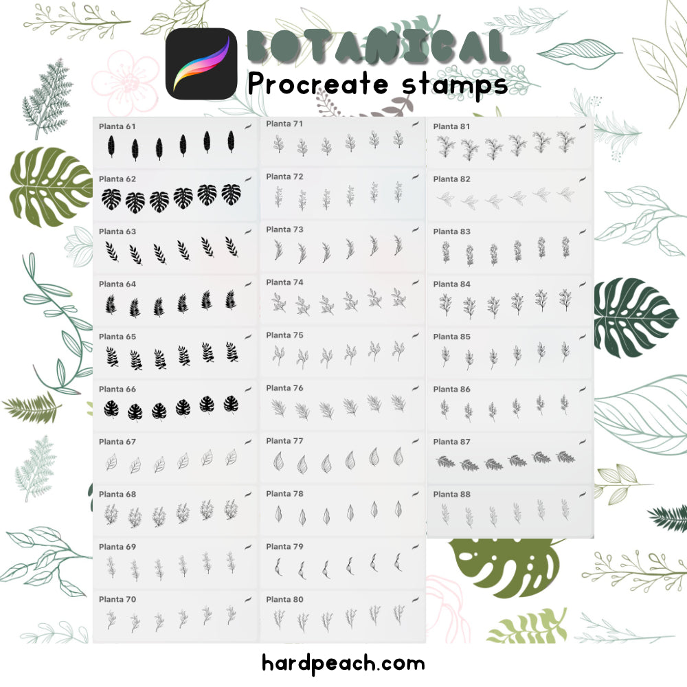 BOTANICAL BRUSHES - PROCREATE STAMPS