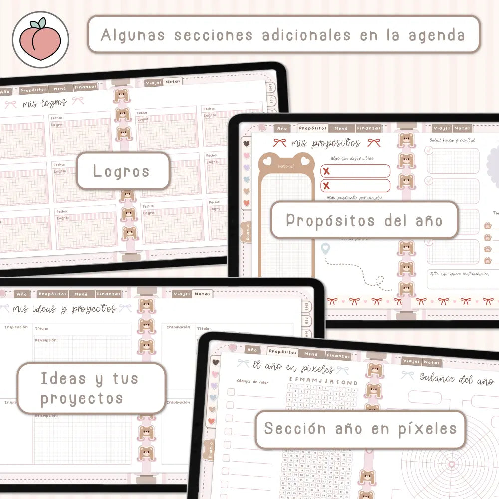 secciones de la agenda 2026