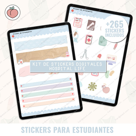 MEDICAL NOTES STICKER KIT - HOSPITAL LIFE EDITION | Spanish version