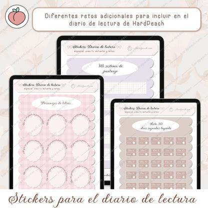 STICKERS DIGITALES EXTRA PARA EL DIARIO DE LECTURA: Organiza y personaliza tu seguimiento de libros