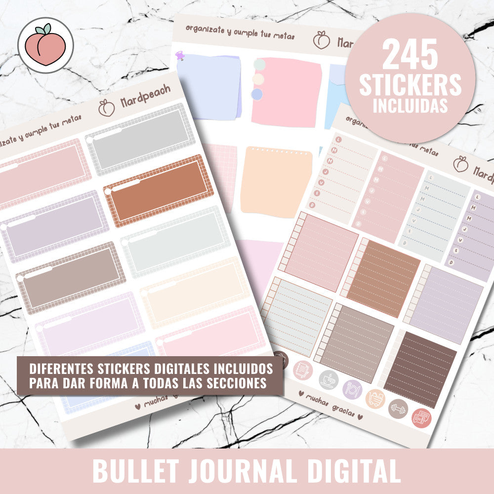 DIGITAL BULLET JOURNAL | PINK BERRY - Spanish version