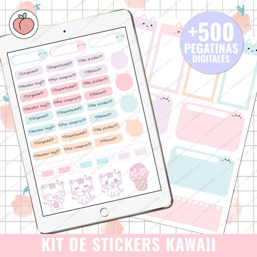 KAWAII STICKER KIT | DIGITAL STICKERS - Spanish version