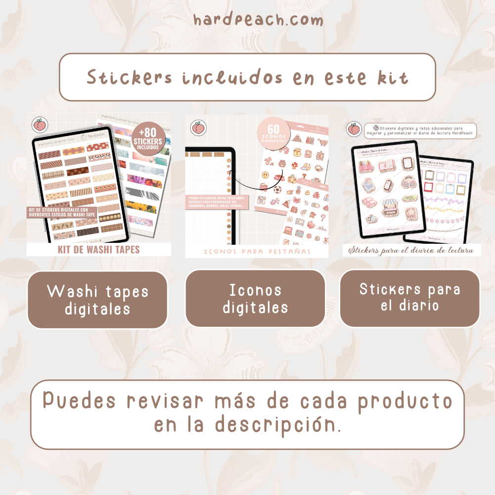 KIT ENTRE LIBROS Y SERIES: diario de lectura, diario de series y stickers extra