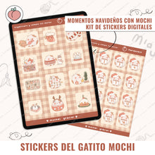 Load image into Gallery viewer, stickers digitales navidad gato
