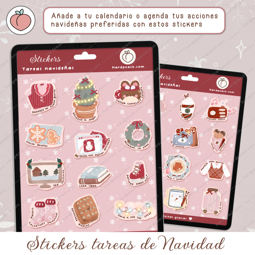 TAREAS NAVIDEÑAS: Colección de stickers digitales