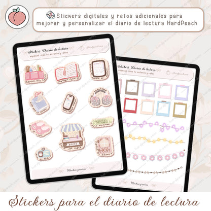 KIT AMANTES DE LA LECTURA: Diario de lectura, seguimiento de libros y stickers extra