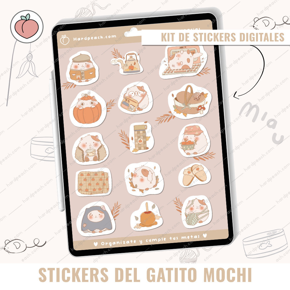 MOCHI THE KITTY STICKERS | A FALL DAY