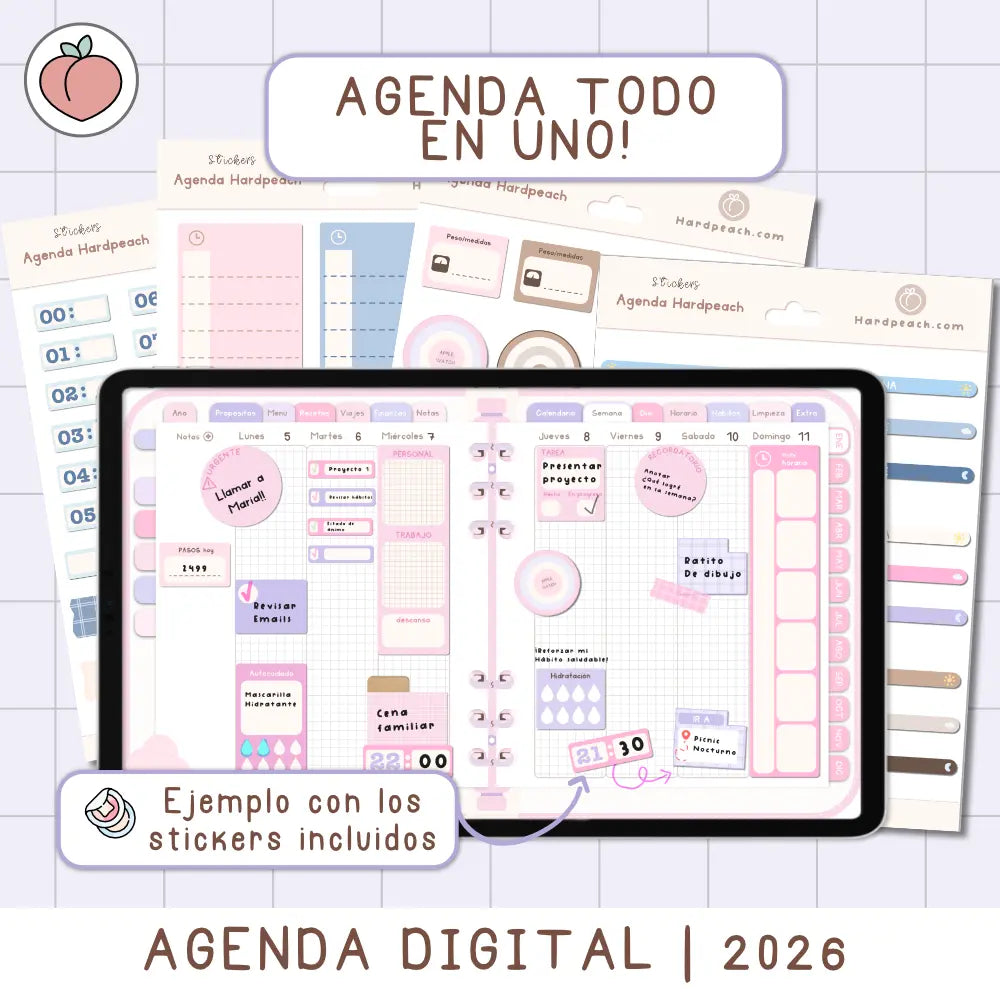 Stickers para agenda digital 2026
