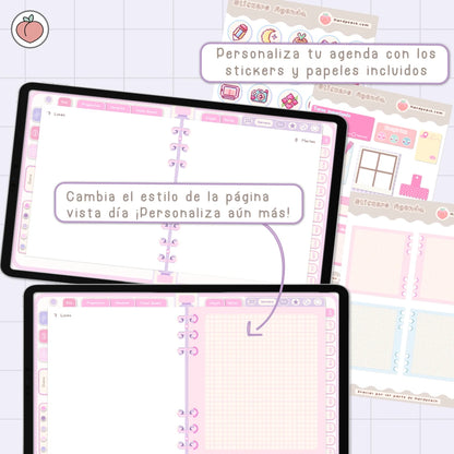 stickers para agendas digitales rosa