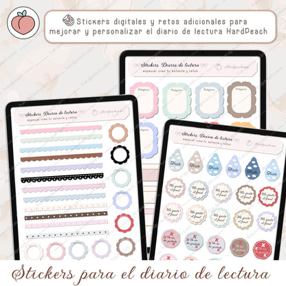 STICKERS DIGITALES EXTRA PARA EL DIARIO DE LECTURA: Organiza y personaliza tu seguimiento de libros
