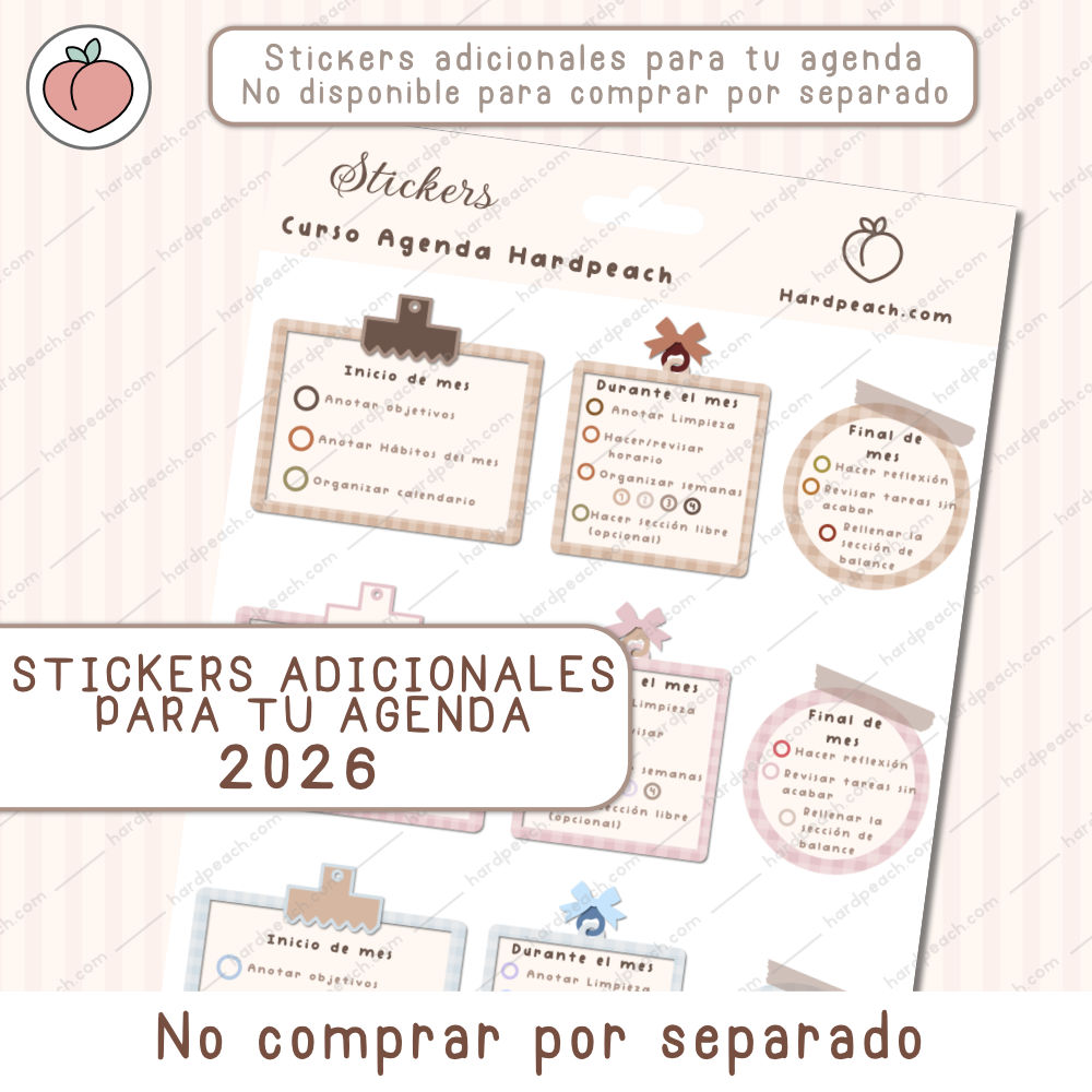 STICKERS EXTRA AGENDA HARDPEACH (No disponible para comprar por separado)