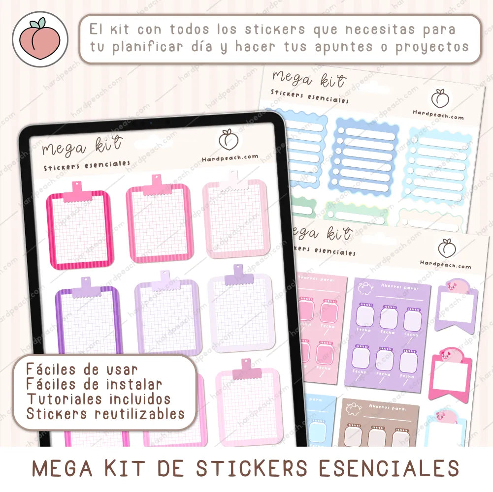 stickers digitales esenciales hardpeach