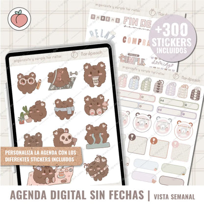 Stickers digitales incluidos con la agenda digital hardpeach