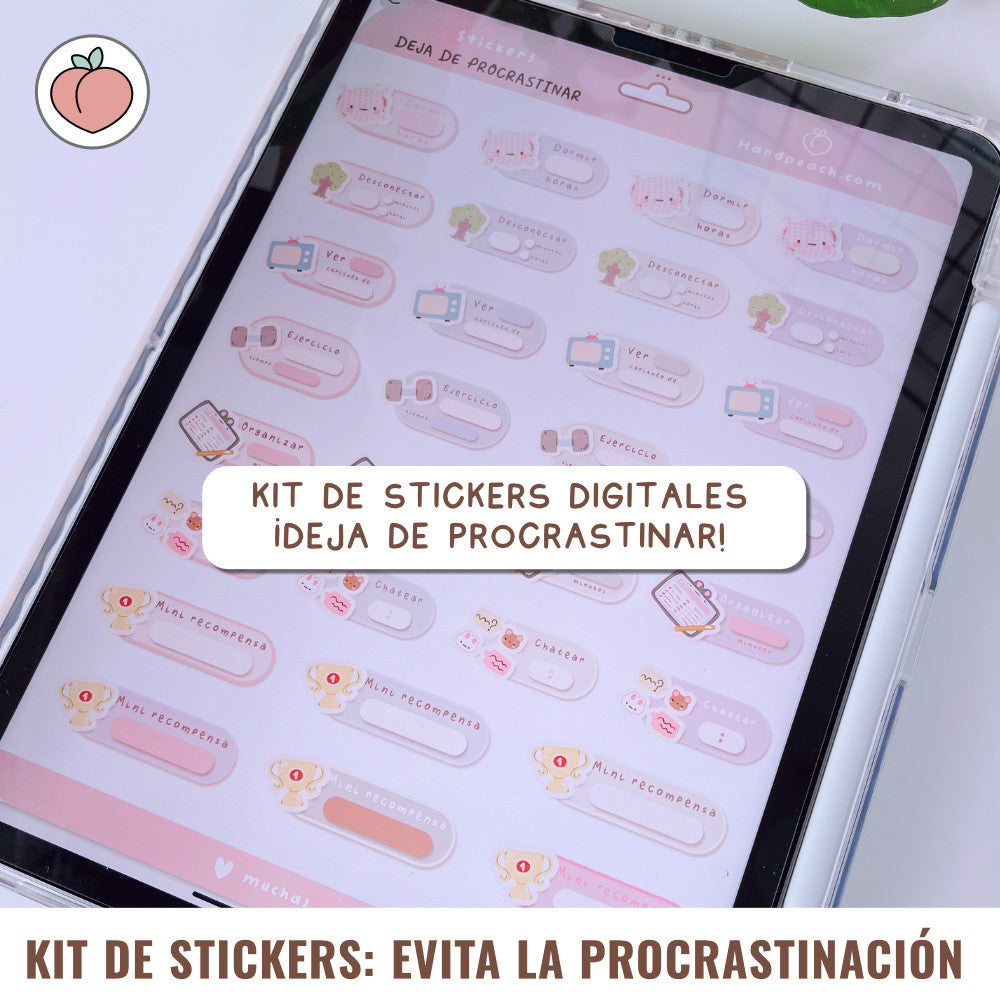 Sticker Data Tracker Kit de stickers digitales Β‘Deja de procrastinar! β HardPeach