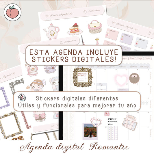 STICKERS INCLUIDOS CON LA AGENDA ROMANTIC HARDPEACH (No disponible para comprar por separado)