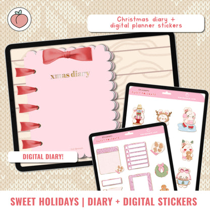 CHRISTMAS DIGITAL DIARY + STICKERS WITH CLOUD | SWEET HOLIDAYS