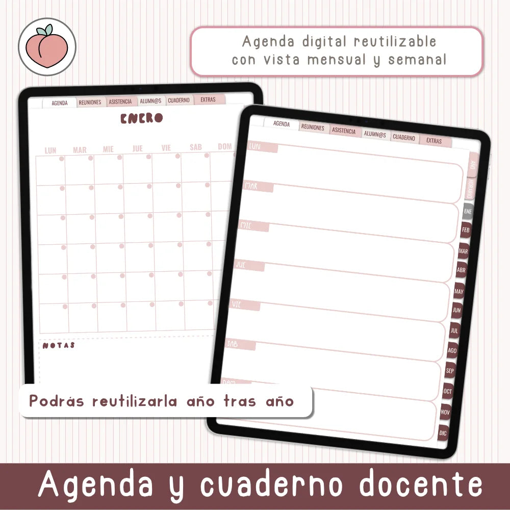 Teacher planner con cuaderno del profesor digital