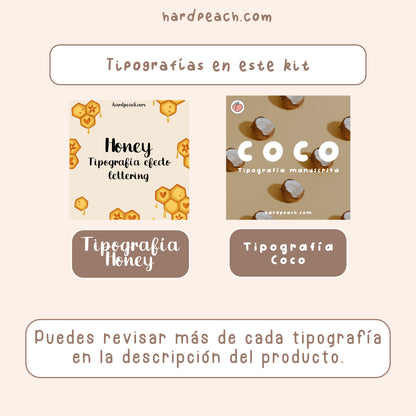 KIT PARA AGENDAS DIGITALES Y BULLET JOURNAL: Stickers y tipografías para planificar y organizar