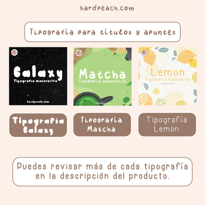 KIT PARA APUNTES DE MEDICINA: Cuadernos digitales infinitos, tipografías y stickers digitales