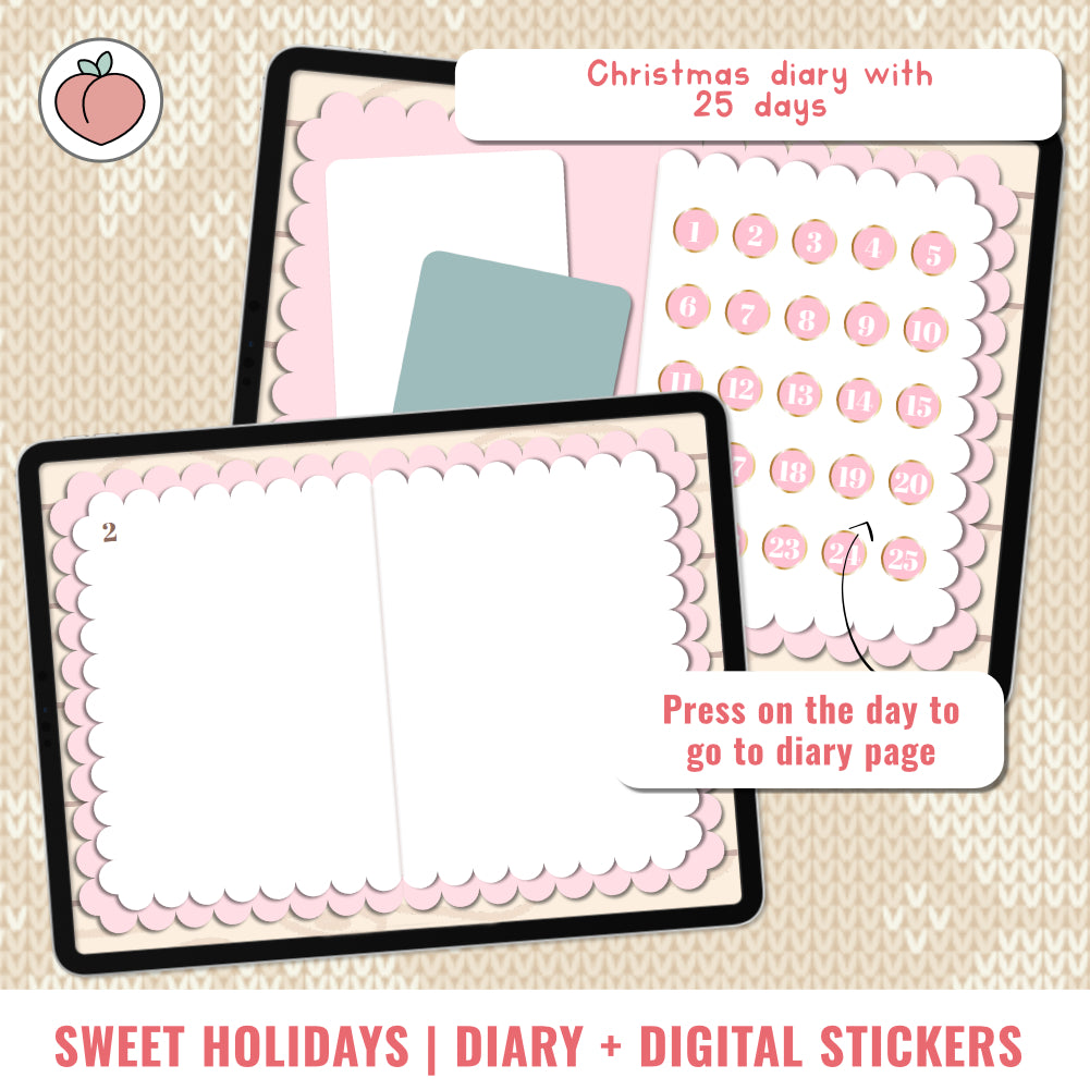 CHRISTMAS DIGITAL DIARY + STICKERS WITH CLOUD | SWEET HOLIDAYS