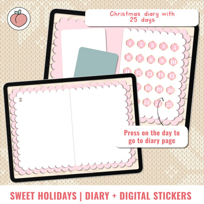 CHRISTMAS DIGITAL DIARY + STICKERS WITH CLOUD | SWEET HOLIDAYS