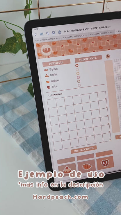 PLAN ME! DIGITAL - VERTICAL PLANNER UNDATED SWEET BRUNCH | Spanish version