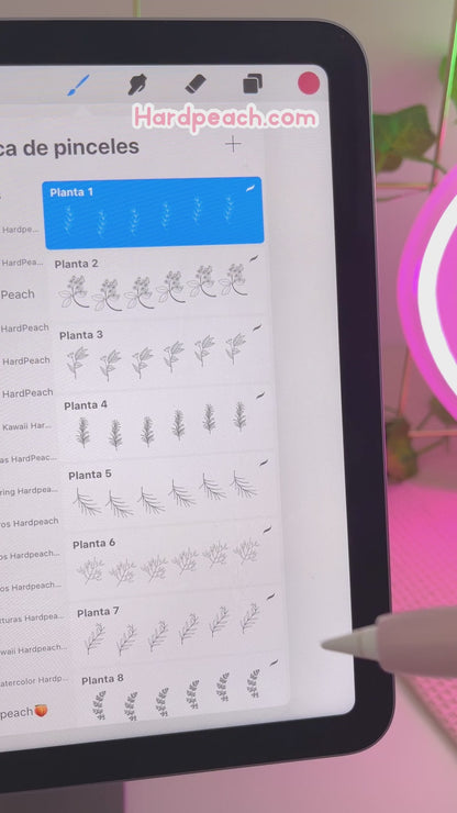 KIT DE PINCELES PARA PROCREATE: Plantas y hojas. Perfectos para ilustraciones botánicas, fondos y detalles naturales