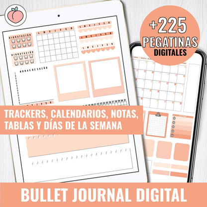 BULLET JOURNAL PEACH  | CREA TU AGENDA DIGITAL, PLANIFICADOR DIGITAL...