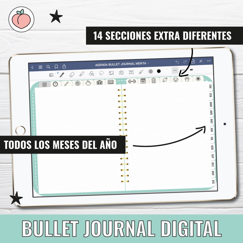 BULLET JOURNAL DIGITAL - EDICIÓN MENTA | CREA TU AGENDA DIGITAL, PLANIFICADOR DIGITAL...