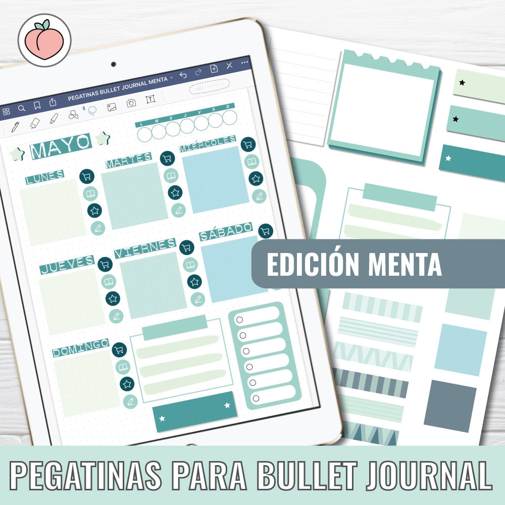 STICKERS PARA BULLET JOURNAL Y AGENDAS | EDICIÓN MENTA