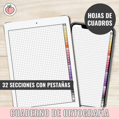 CUADERNO DIGITAL DE ORTOGRAFÍA | HOJAS DE CUADROS