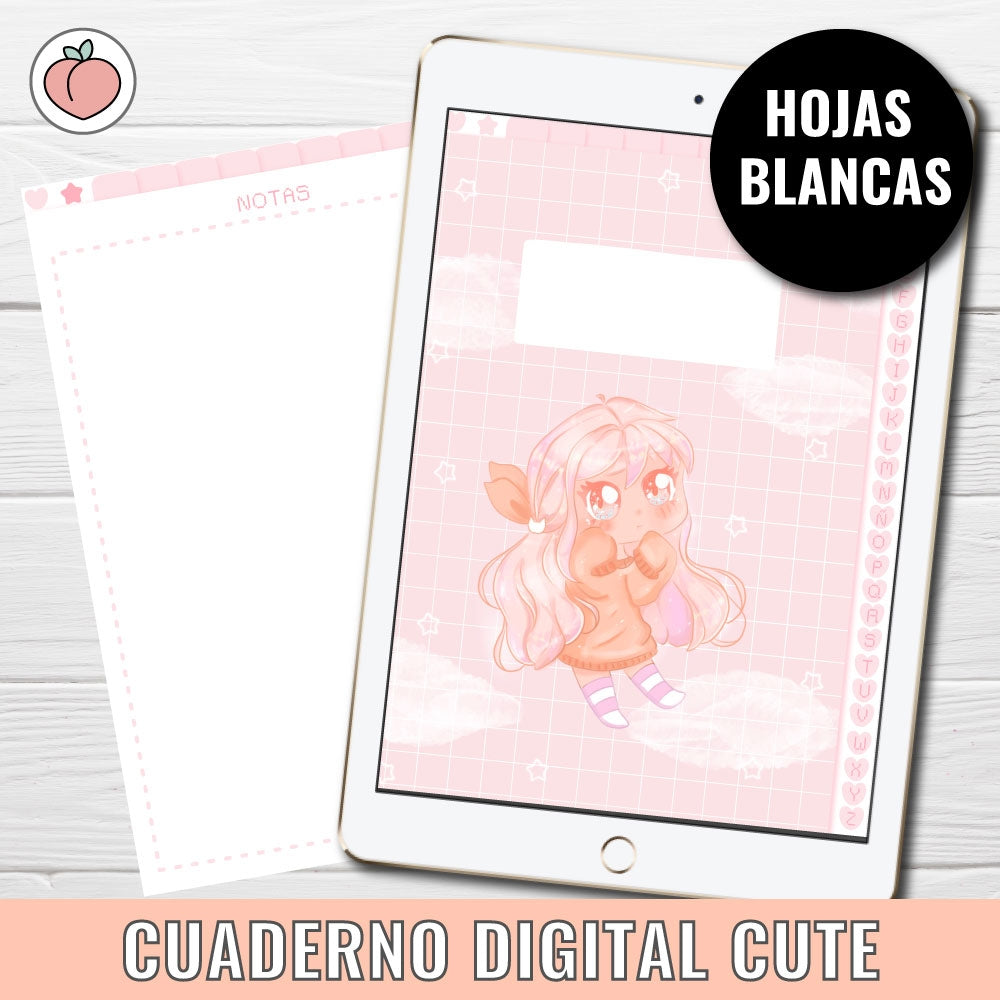 CUADERNO DIGITAL ADORABLE: vocabulario y ortografía | Hojas blancas