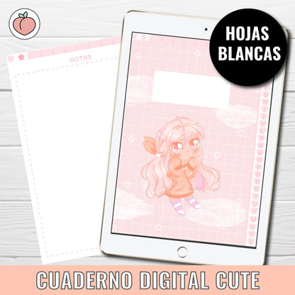 CUADERNO DIGITAL ADORABLE: vocabulario y ortografía | Hojas blancas