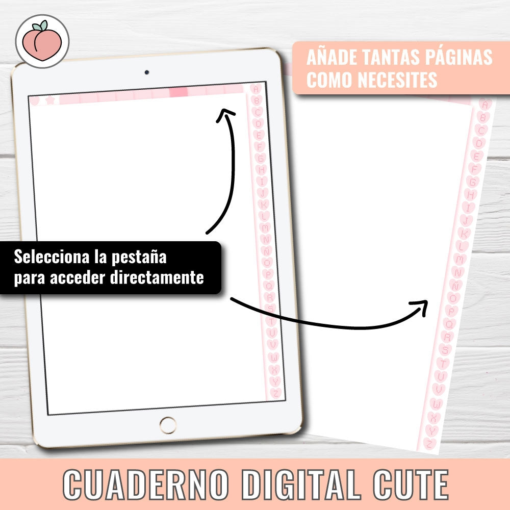 CUADERNO DIGITAL ADORABLE: vocabulario y ortografía | Hojas blancas