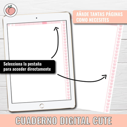 CUADERNO DIGITAL ADORABLE: vocabulario y ortografía | Hojas blancas