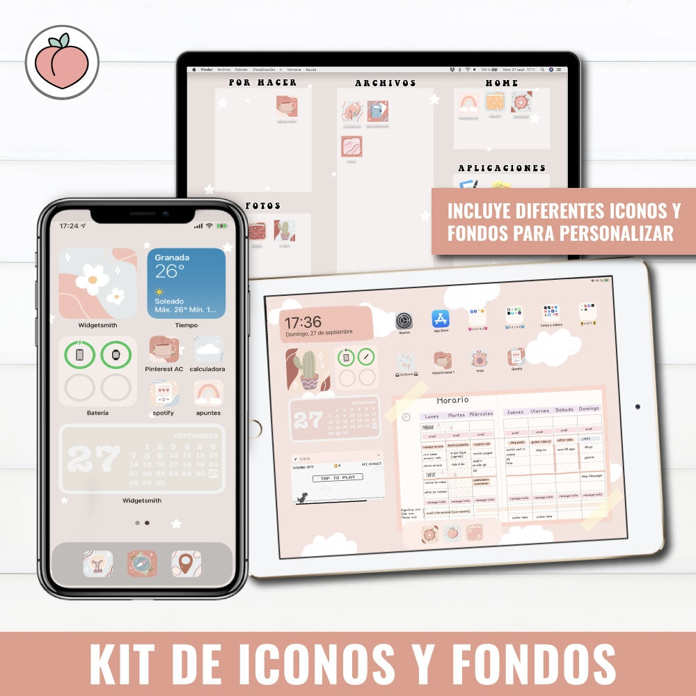 KIT OF ICONS AND BACKGROUNDS