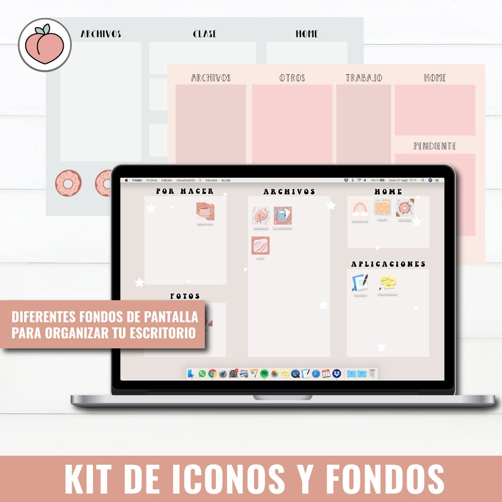 KIT OF ICONS AND BACKGROUNDS