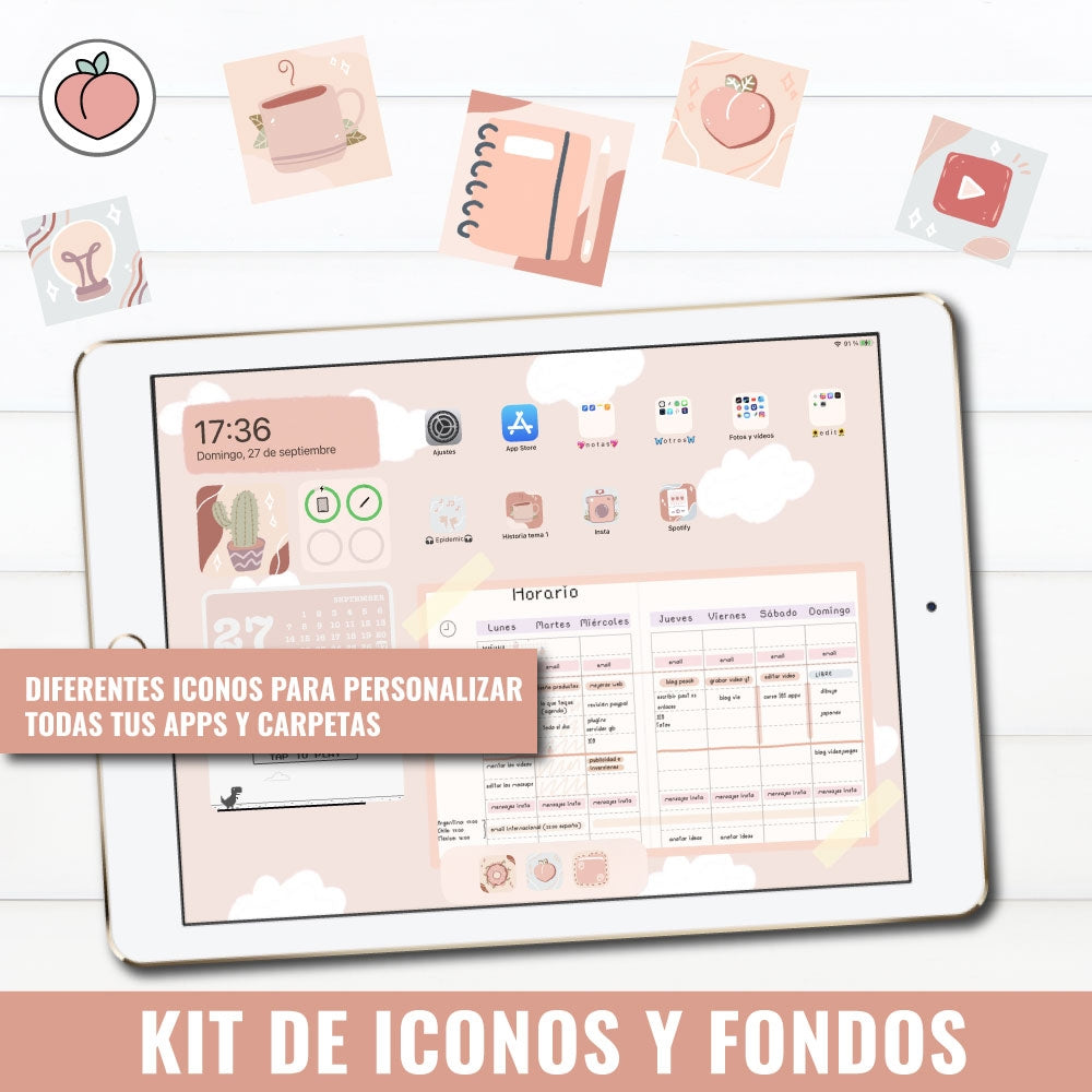 KIT OF ICONS AND BACKGROUNDS