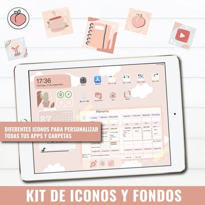 KIT OF ICONS AND BACKGROUNDS