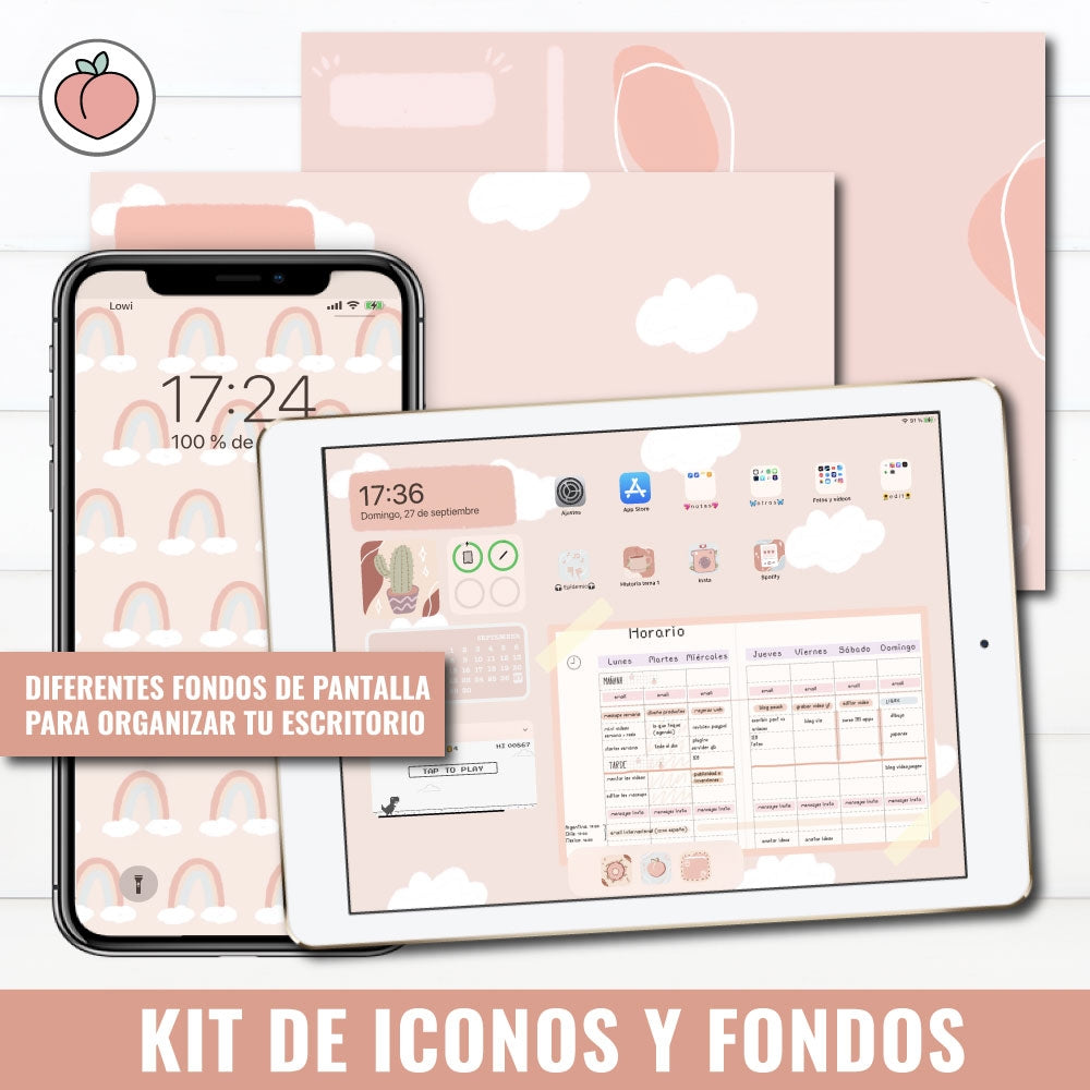 KIT OF ICONS AND BACKGROUNDS