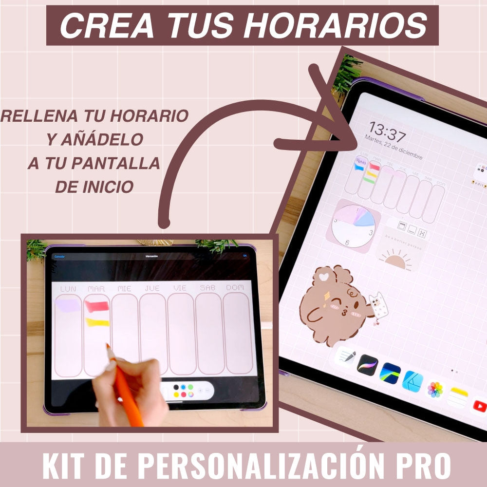 KIT DE PERSONALIZACIÓN OSITO PEACHY | FONDOS, ICONOS DE APPS, WIDGETS Y RECURSOS EXTRA