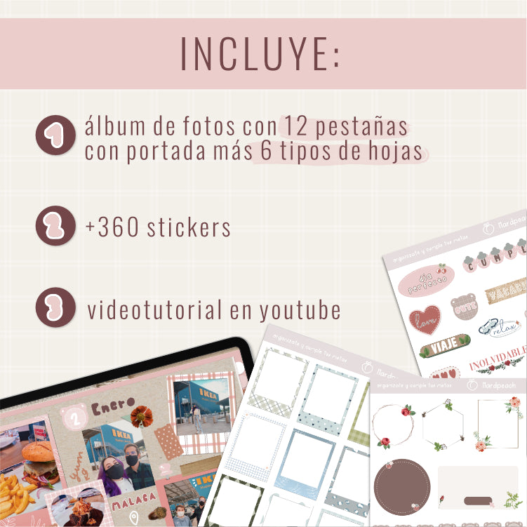 ÁLBUM DE FOTOS DIGITAL CON STICKERS INCLUIDOS