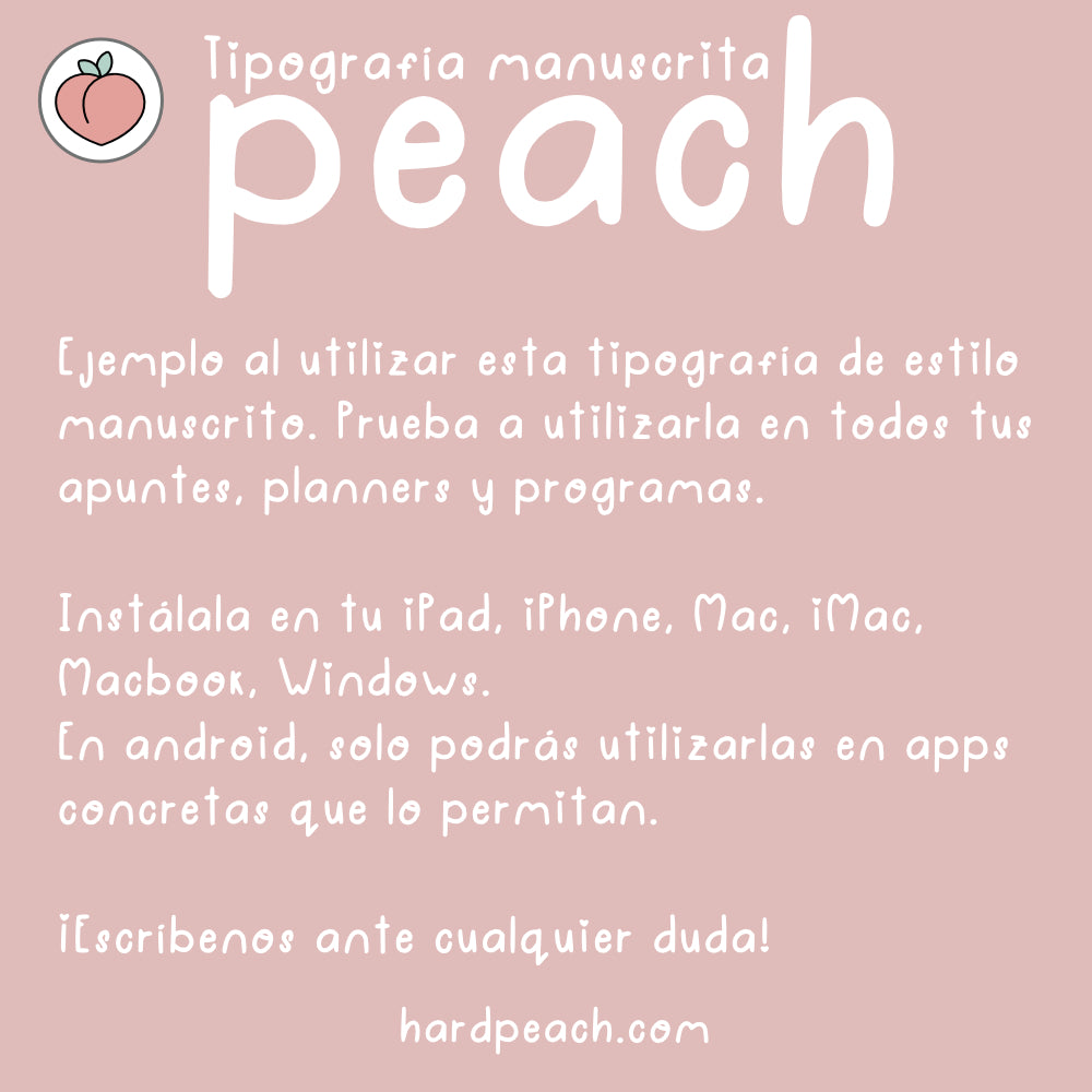 TIPOGRAFÍA MANUSCRITA PEACH  | FUENTE ESCRITA A MANO