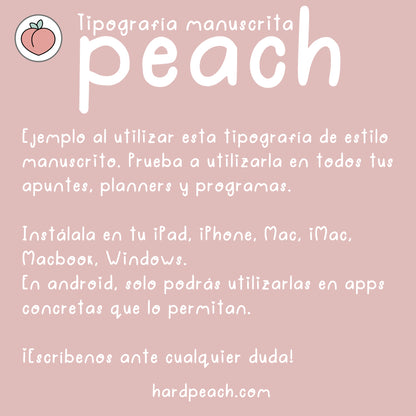 TIPOGRAFÍA MANUSCRITA PEACH  | FUENTE ESCRITA A MANO