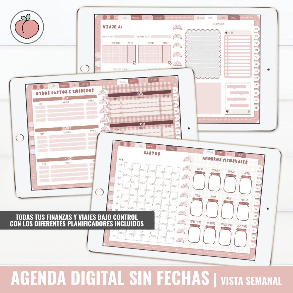 AGENDA DIGITAL SIN FECHAS | VISTA SEMANAL