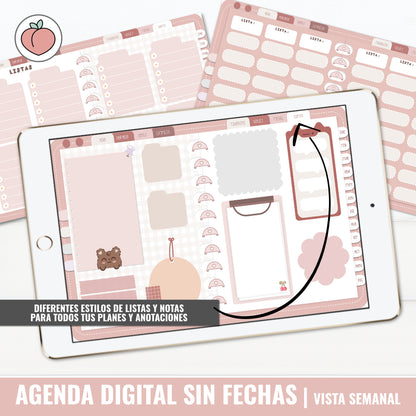 AGENDA DIGITAL SIN FECHAS | VISTA SEMANAL